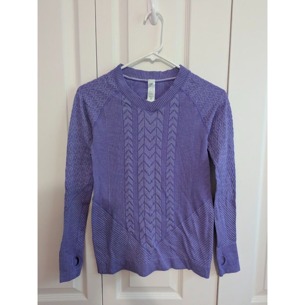 Ivivva by Lululemon Textured Long Sleeve Shirt Top Purple 12 ski ice  snow